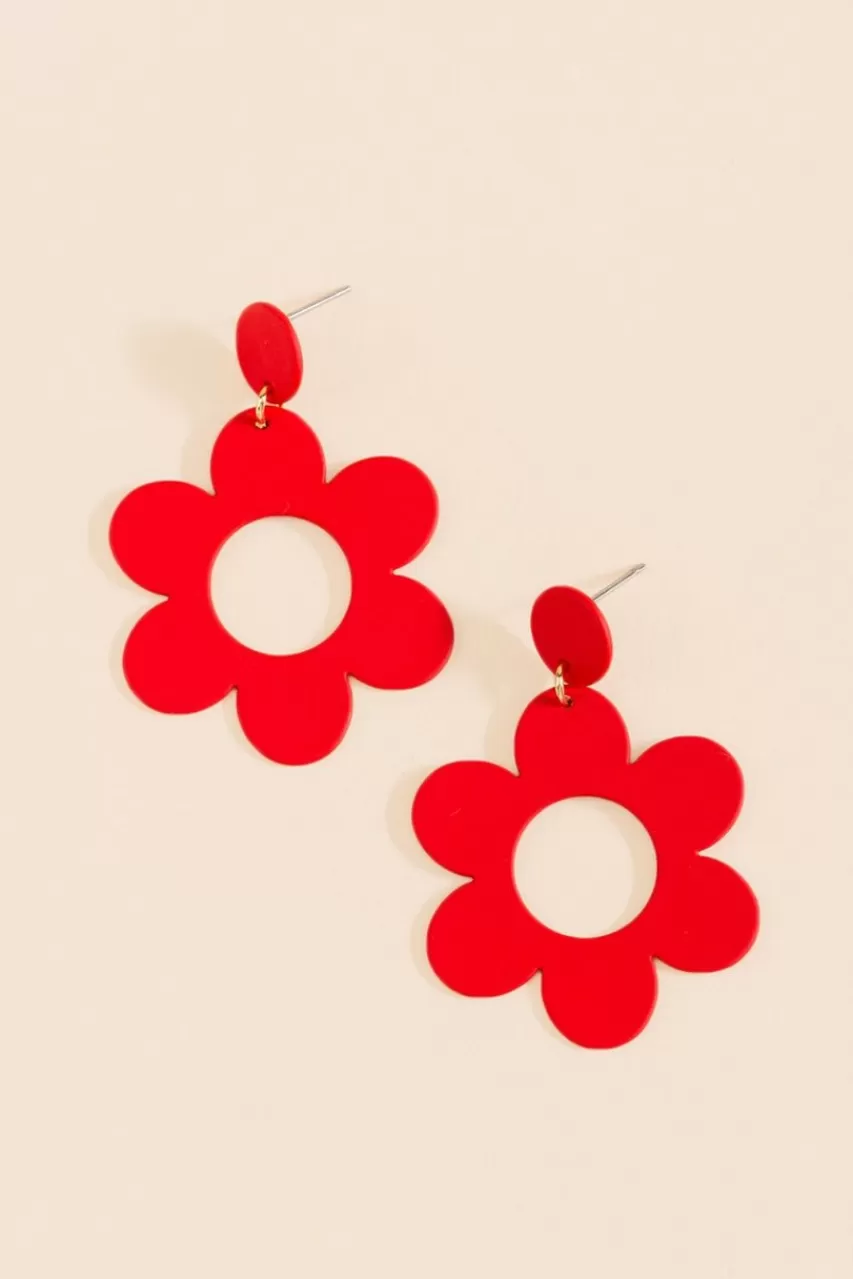 Francesca's Aaliyah Open Flower Drop Earrings
