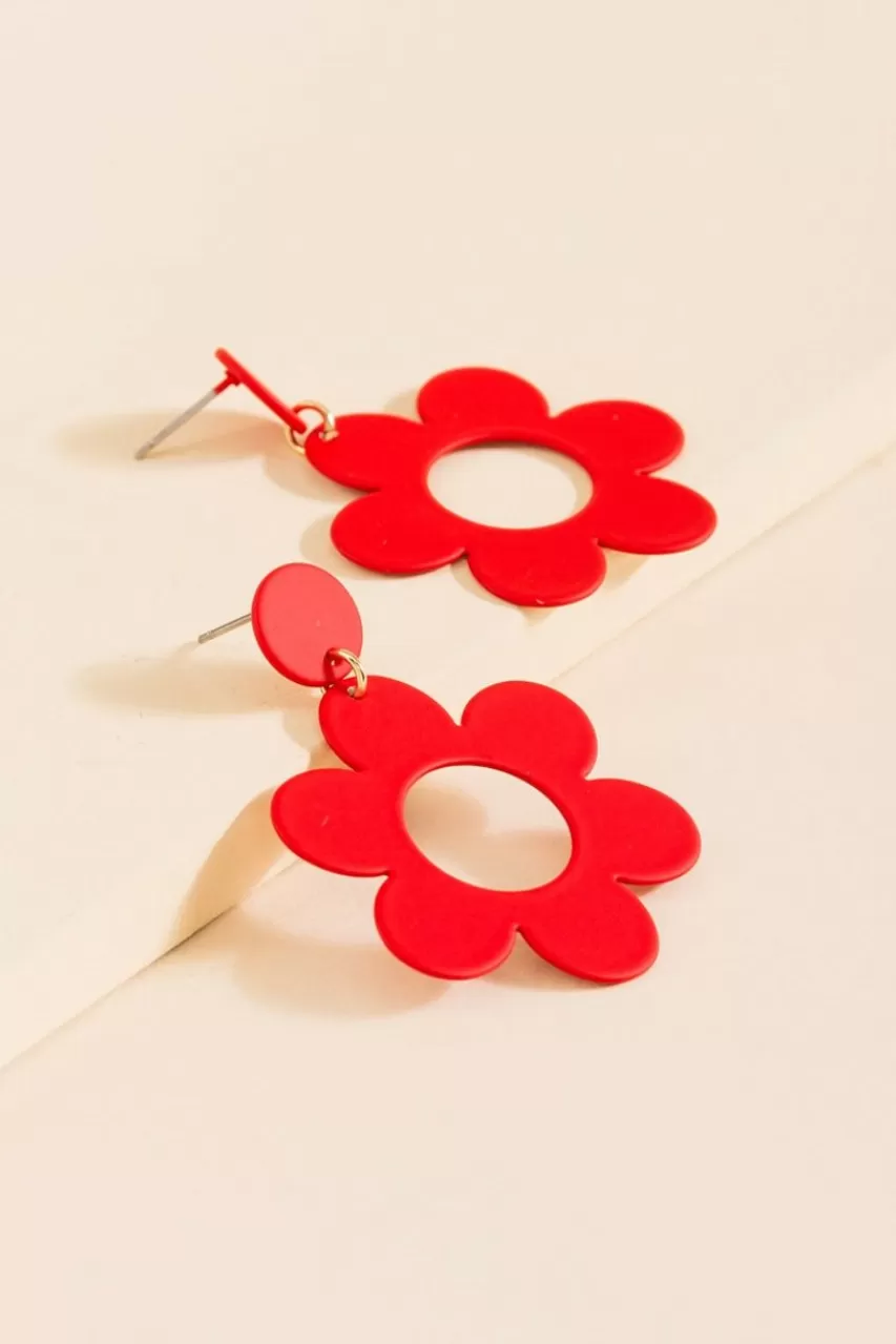 Francesca's Aaliyah Open Flower Drop Earrings