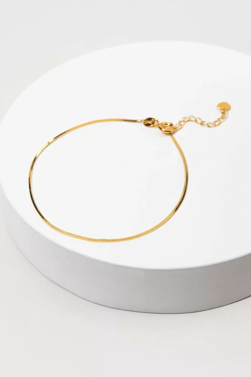 Francesca's Abi 14K Dipped Over Sterling Snake Chain Bracelet