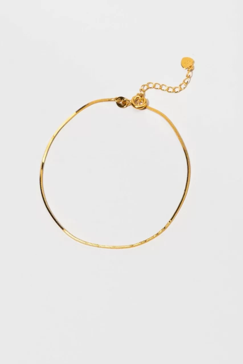 Francesca's Abi 14K Dipped Over Sterling Snake Chain Bracelet
