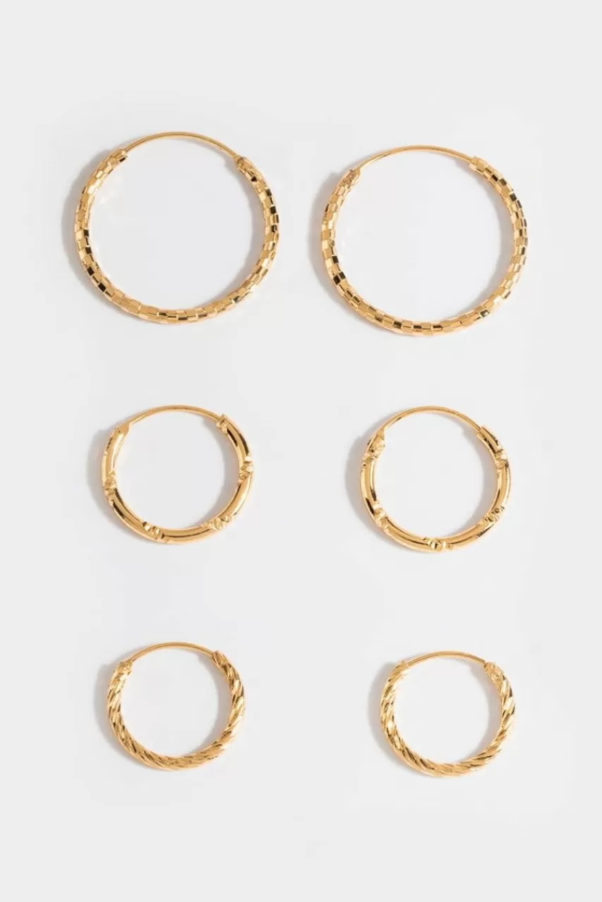 Francesca's Abigail Textured Hoop Set
