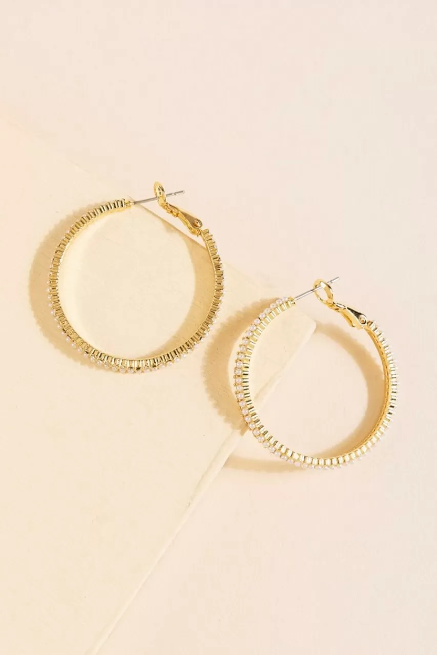 Francesca's Ada Pave Crystal & Pear Hoop Earrings