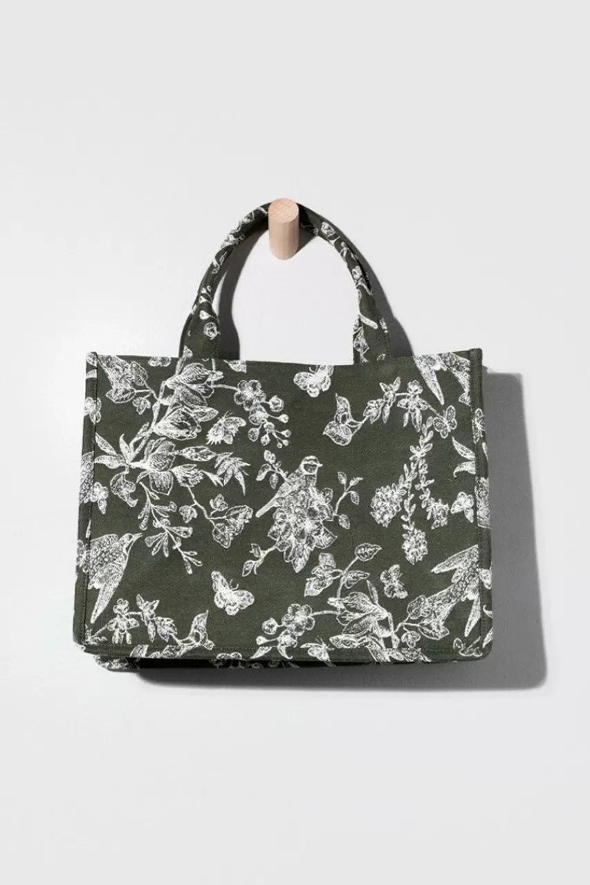 Francesca's Addie Floral Canvas Large Tote Bag