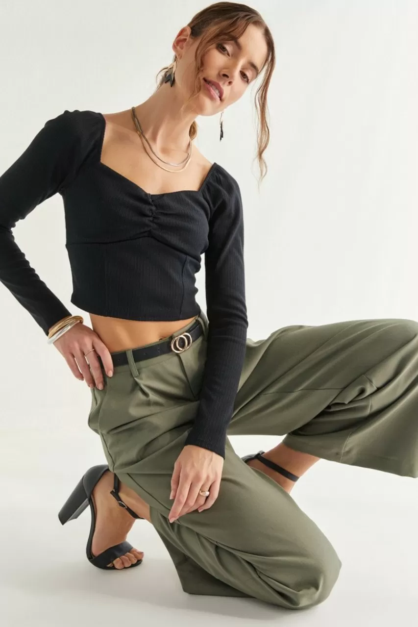 Francesca's Adela Rib Knit Top