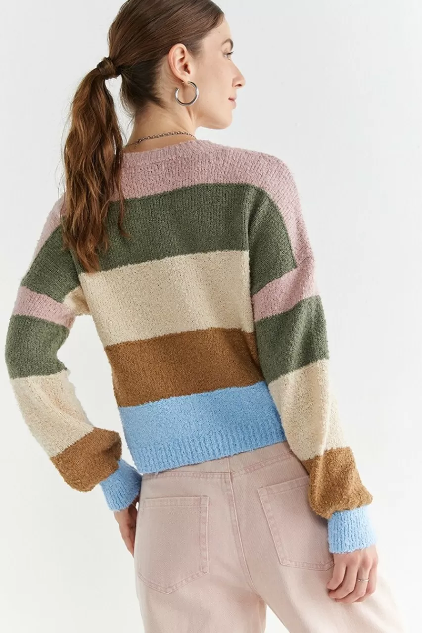 Francesca's Adele Stripe Teddy Pullover