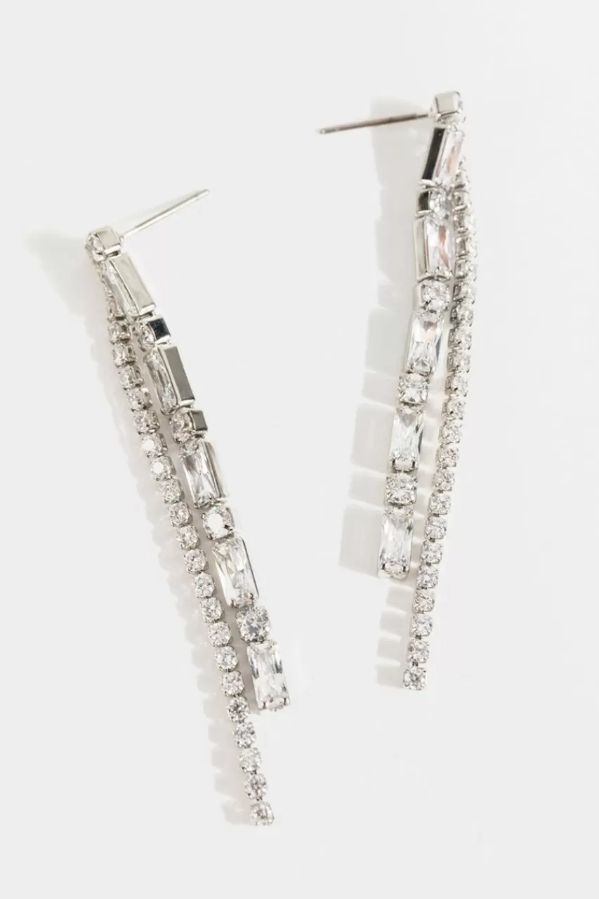 Francesca's Adriana Crystal Linear Earrings