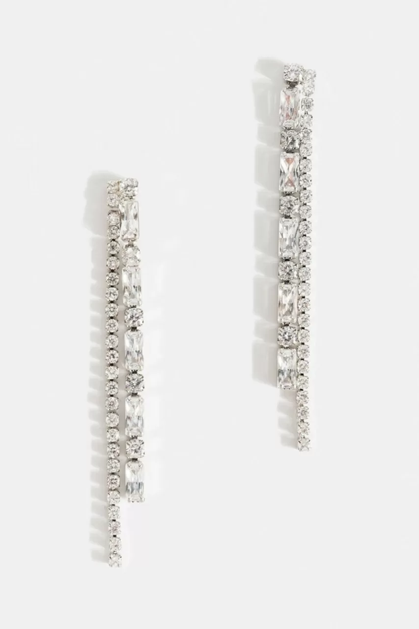 Francesca's Adriana Crystal Linear Earrings