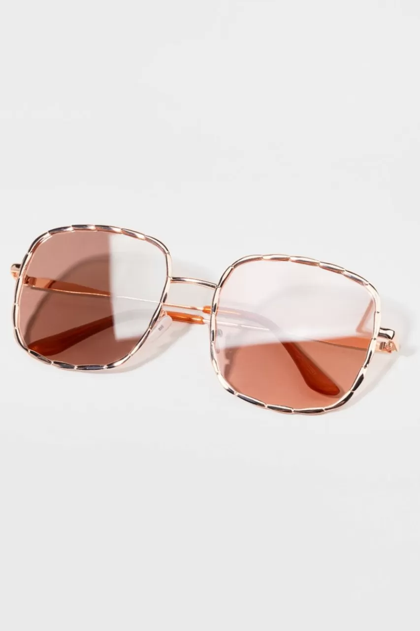 Francesca's Adriana Scallop Edge Aviator Sunglasses