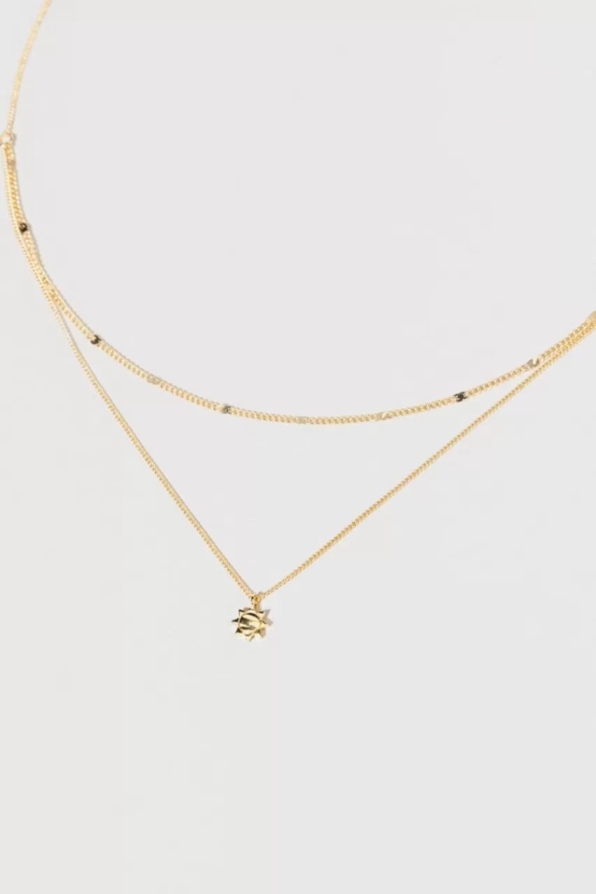 Francesca's Adriana Sun Station Pendant Layered Necklace