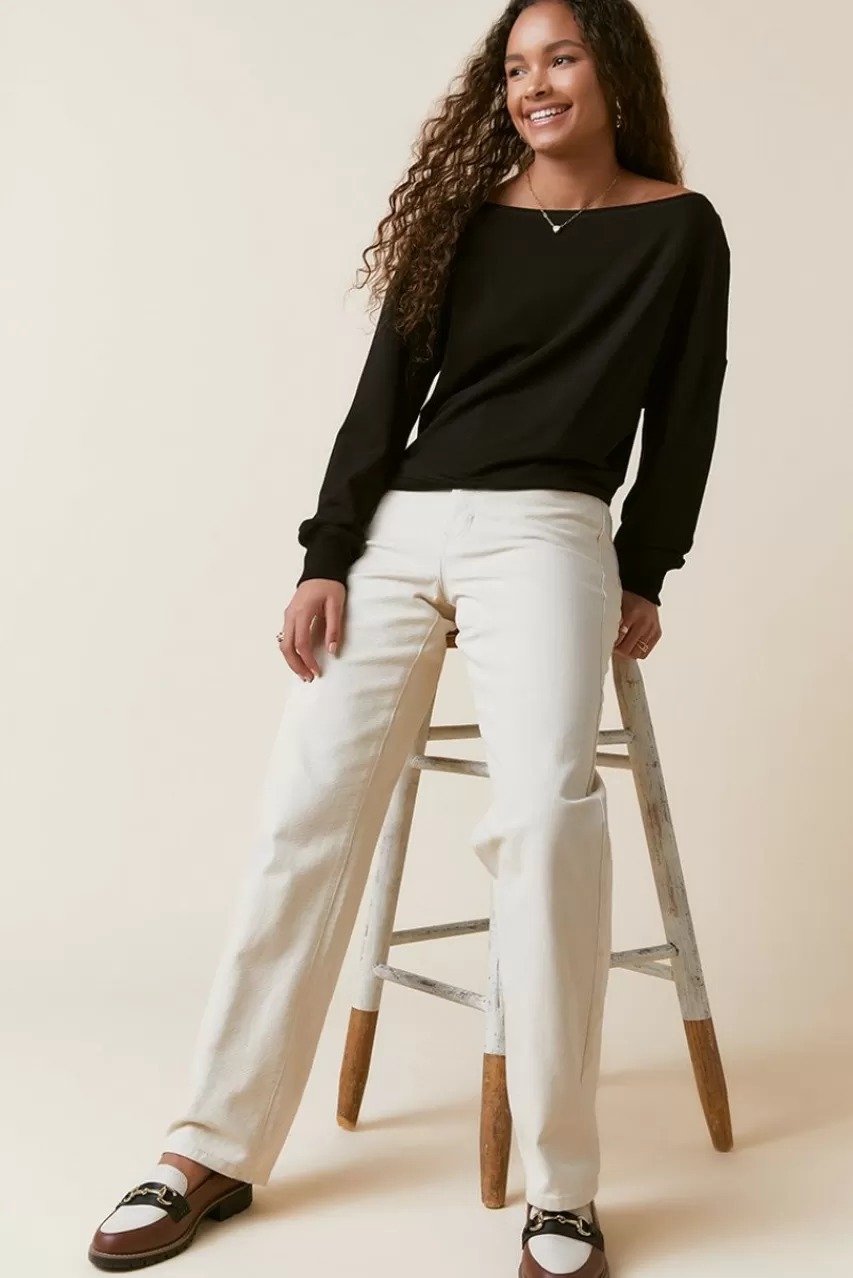 Francesca's Adrienne Straight Leg Denim Pants