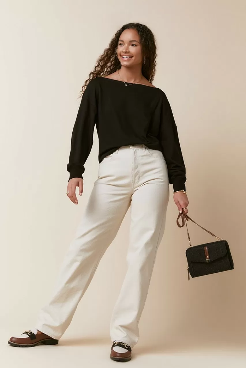 Francesca's Adrienne Straight Leg Denim Pants