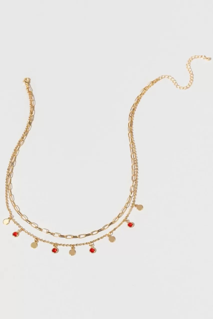 Francesca's Alesha Glass Coin Necklace