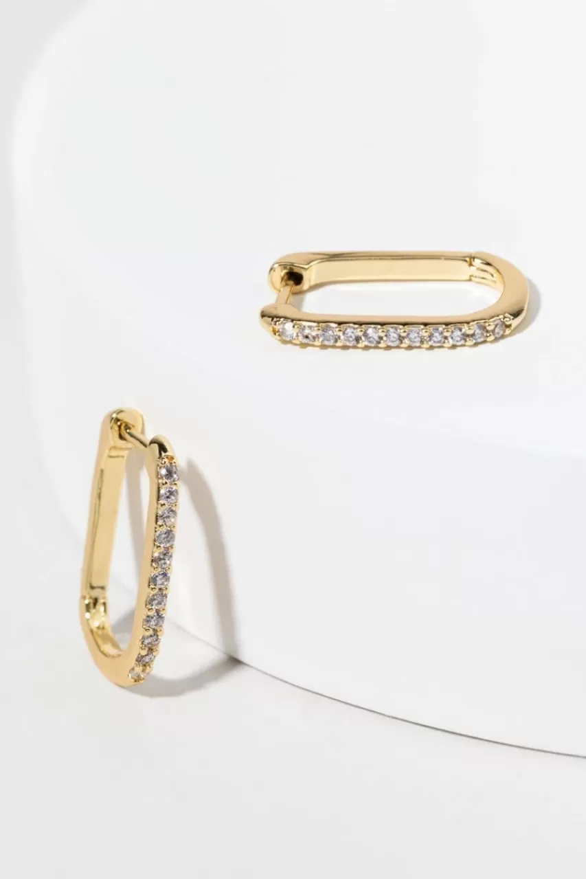 Francesca's Alex Lined Oblong Hoop Earrings