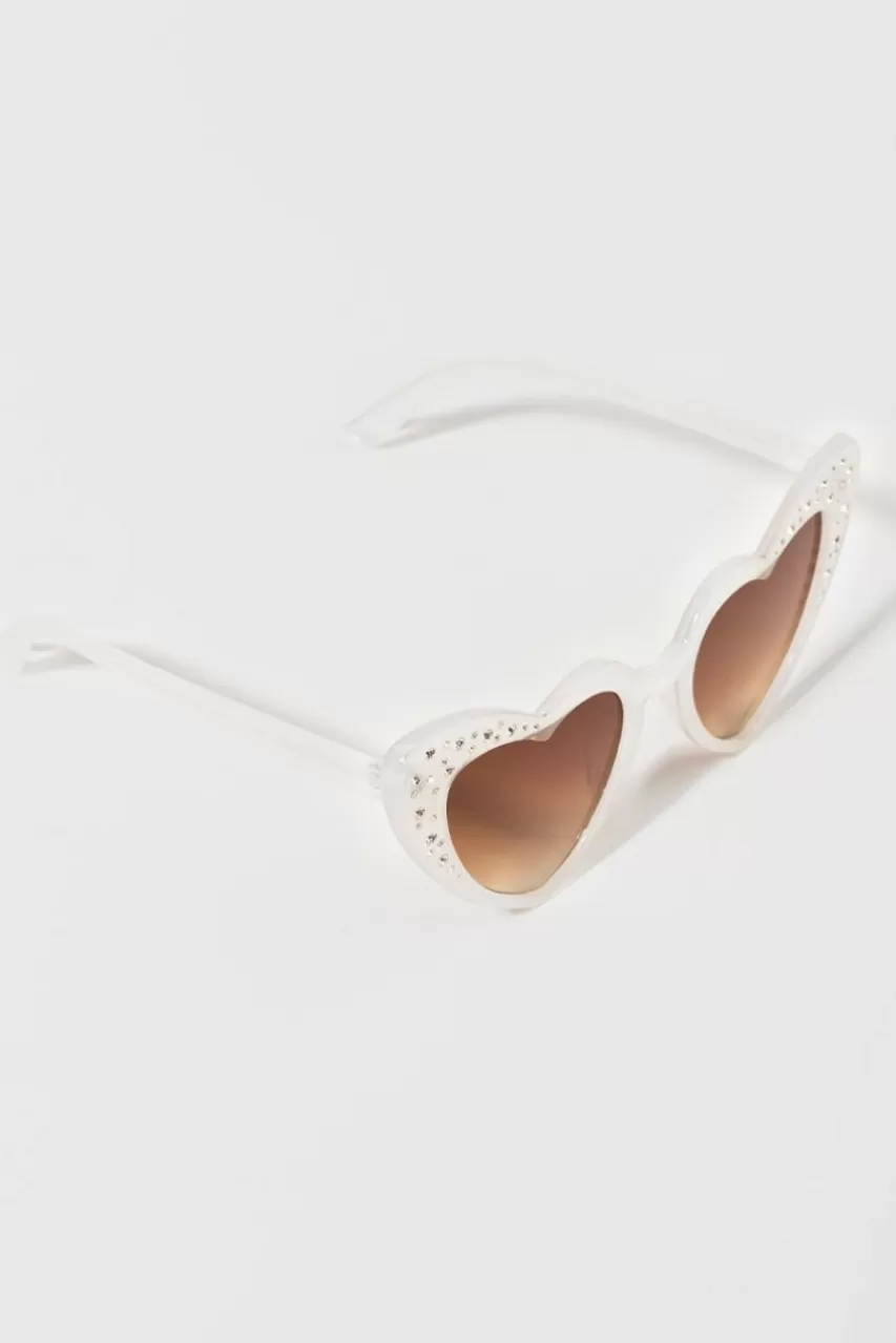 Francesca's Alexandra Asymmetrical Heart Sunglasses