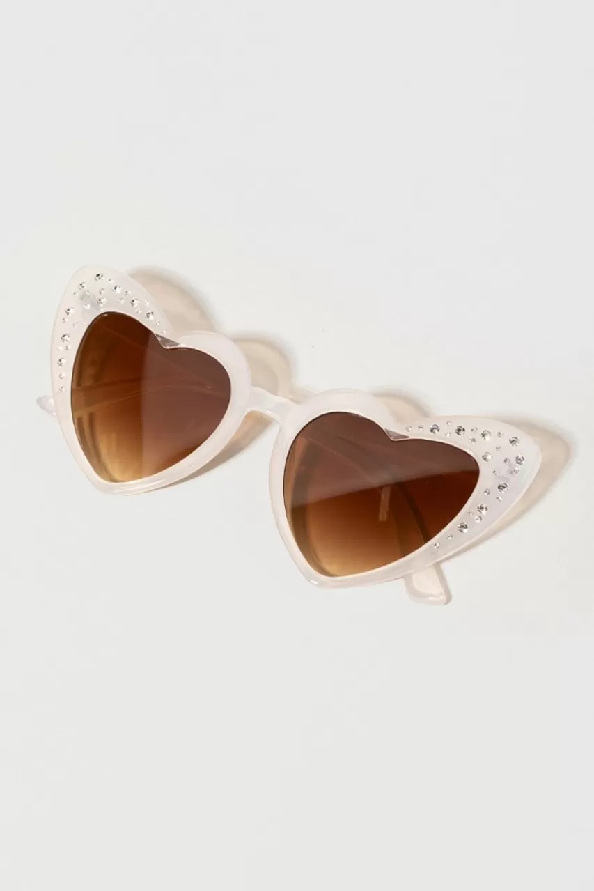 Francesca's Alexandra Asymmetrical Heart Sunglasses