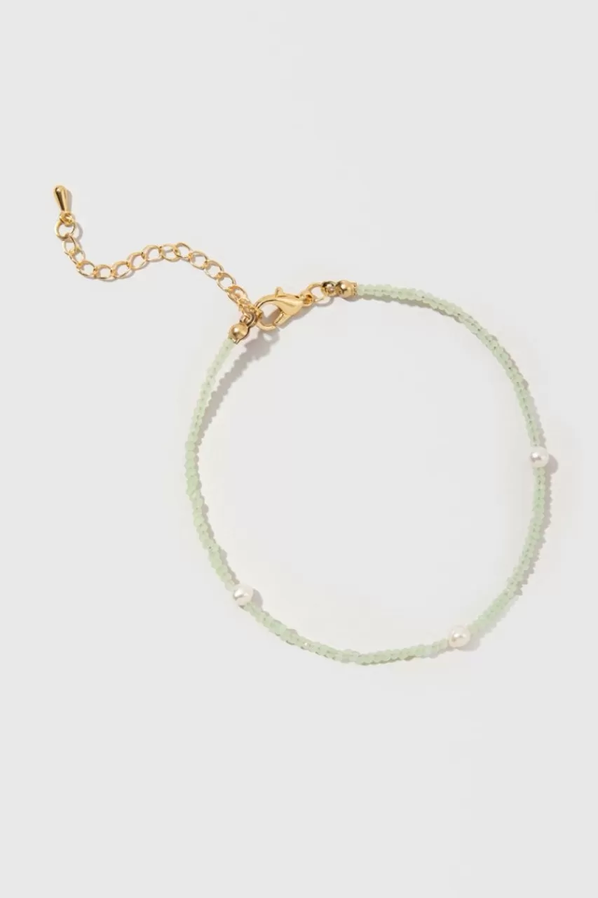Francesca's Alexandra Cat Eye Pearl Anklet