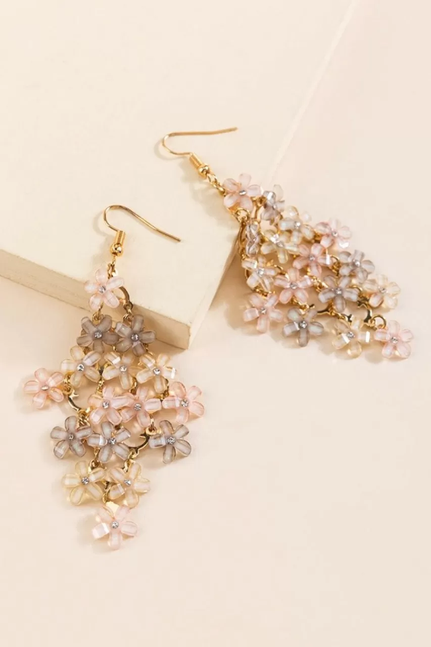 Francesca's Alice Flower Cascading Drop Earrings