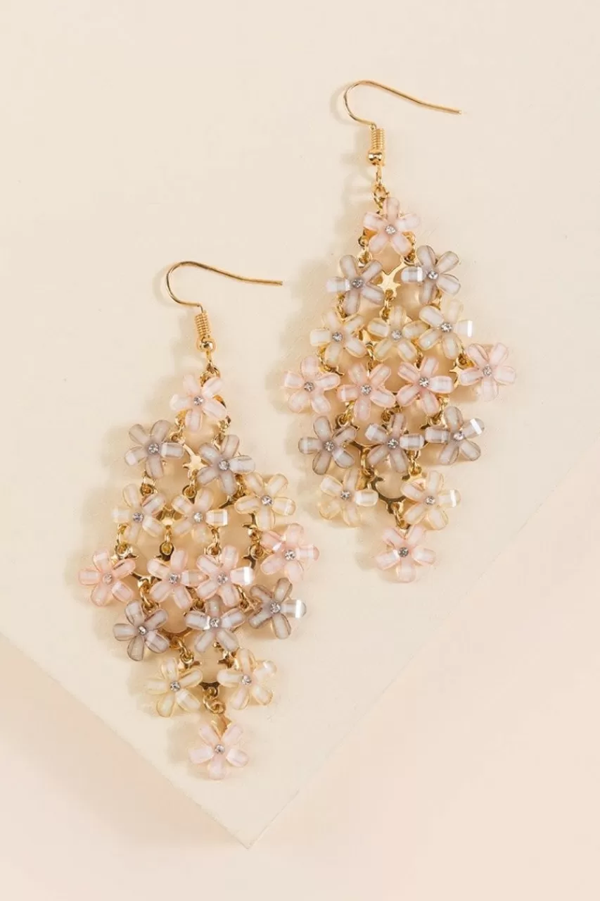 Francesca's Alice Flower Cascading Drop Earrings