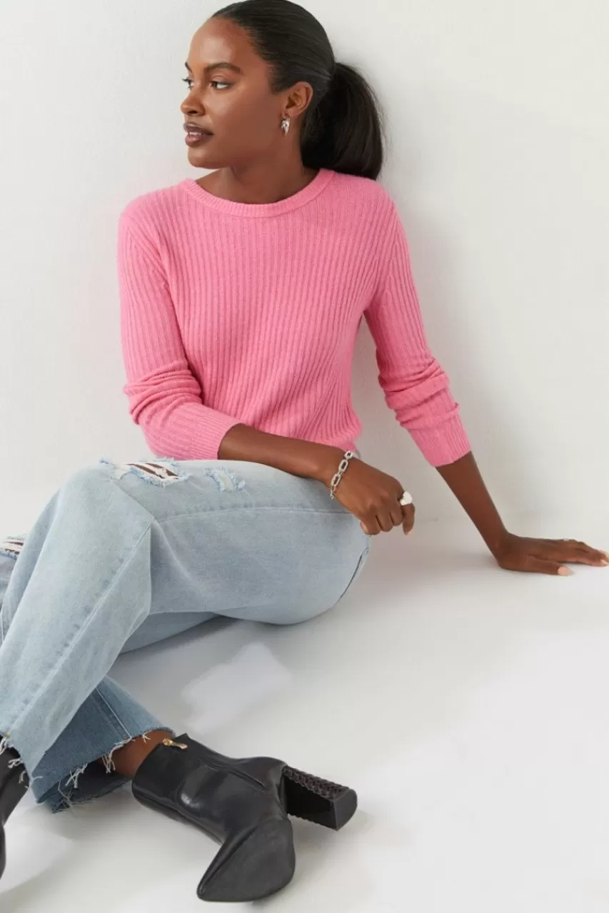 Francesca's Alice Rib Knit Sweater Tee