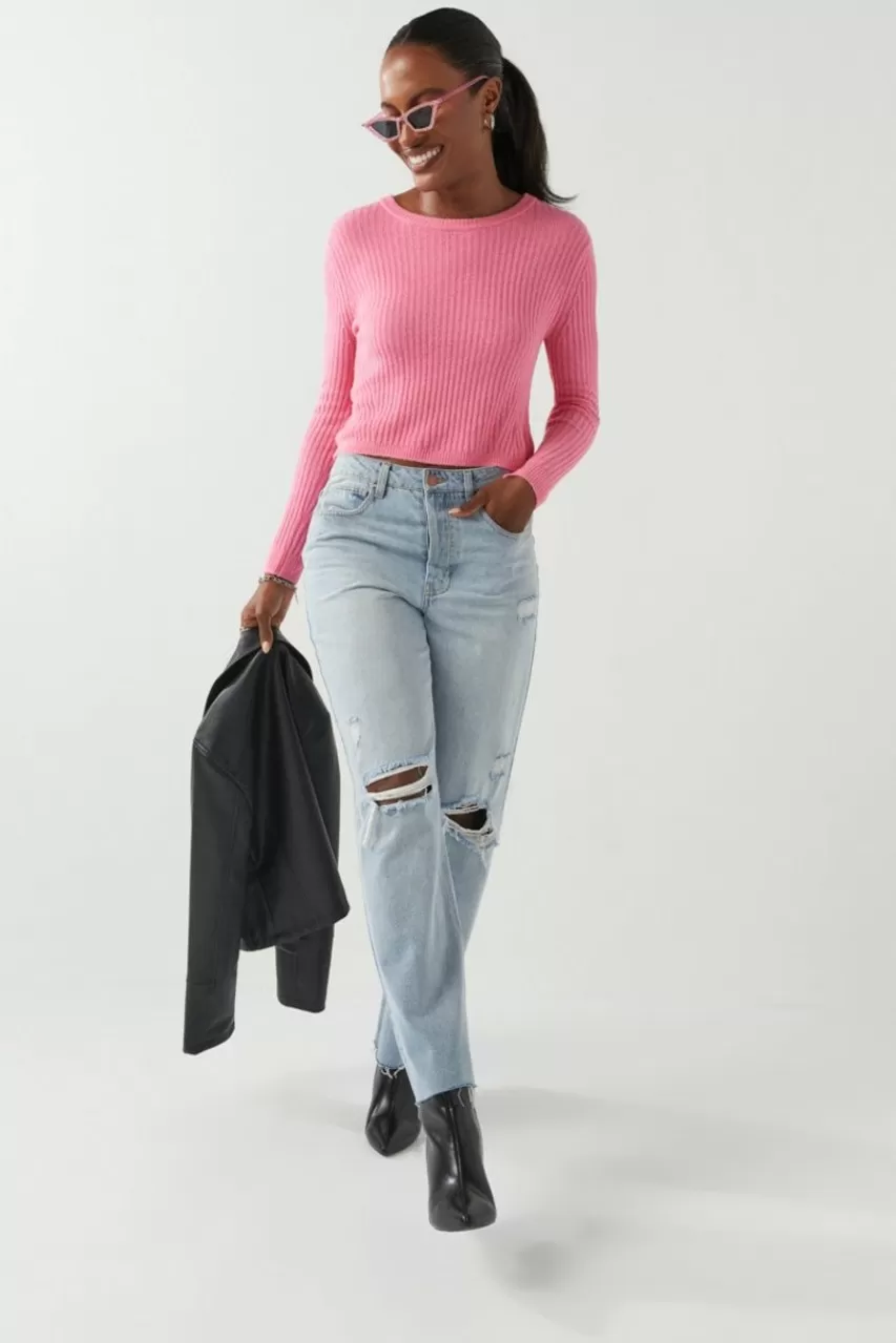 Francesca's Alice Rib Knit Sweater Tee