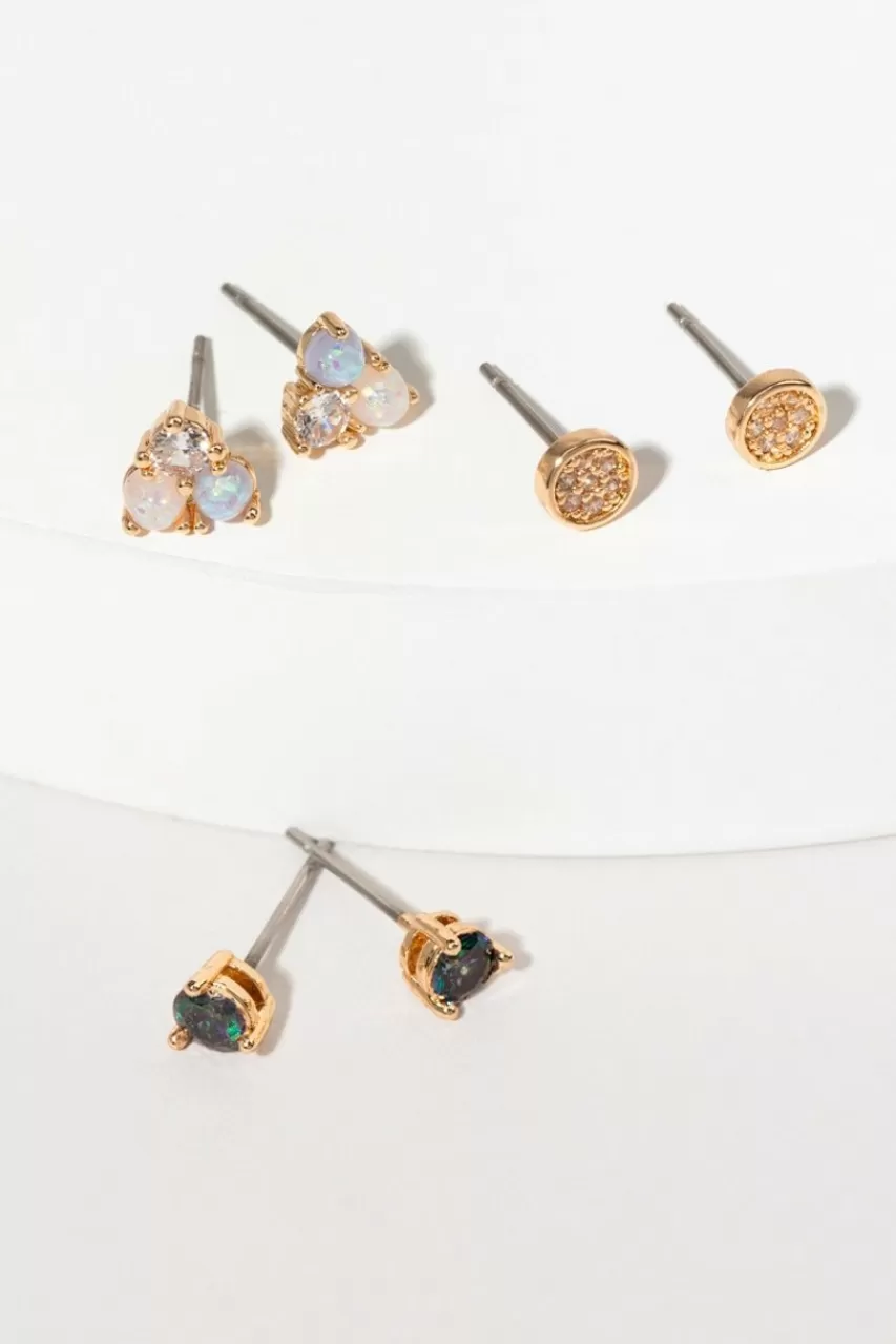 Francesca's Alicia Gemstone Earring Set