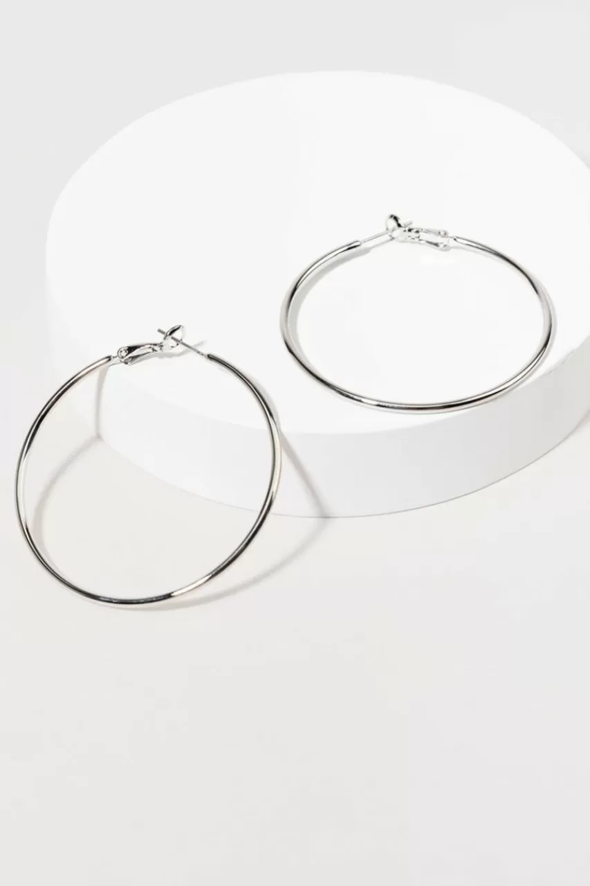 Francesca's Alissa Brass Smooth Basic Large Hoops