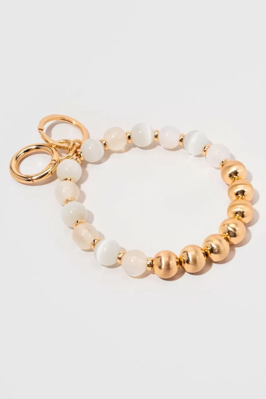 Francesca's Alisson Beaded Key Ring Bracelet