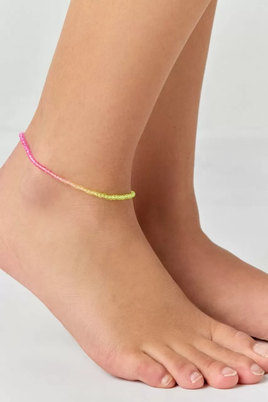 Francesca's Alora Neon Glass Beads Anklet