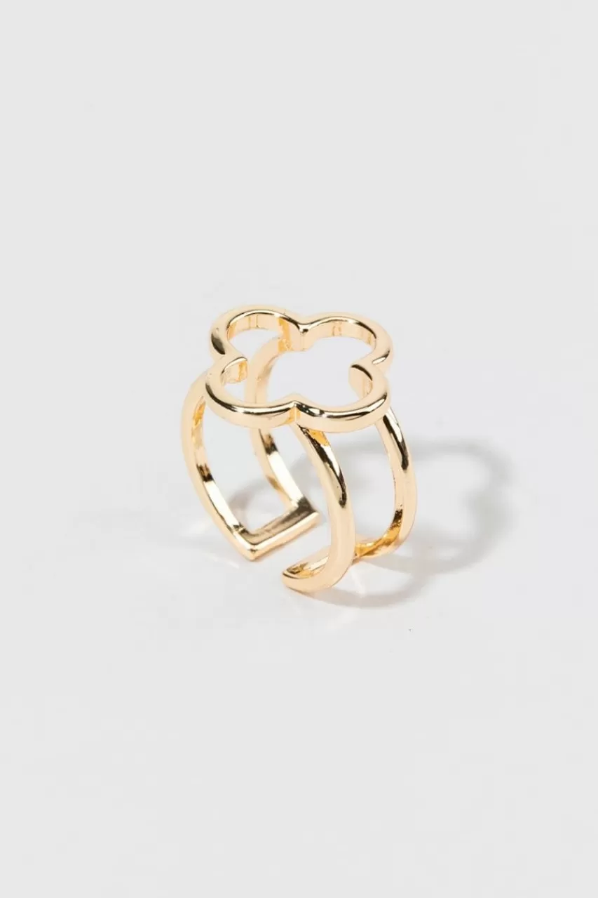Francesca's Alora Open Clover Ring