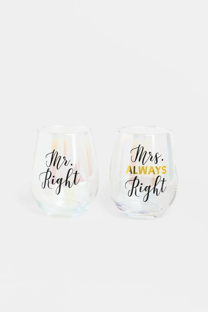 Francesca's Always Right Stemless Wine Glass Set