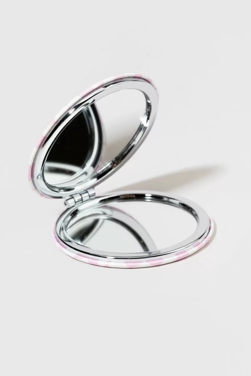 Francesca's Alysa Wavy Checkered Compact Mirror
