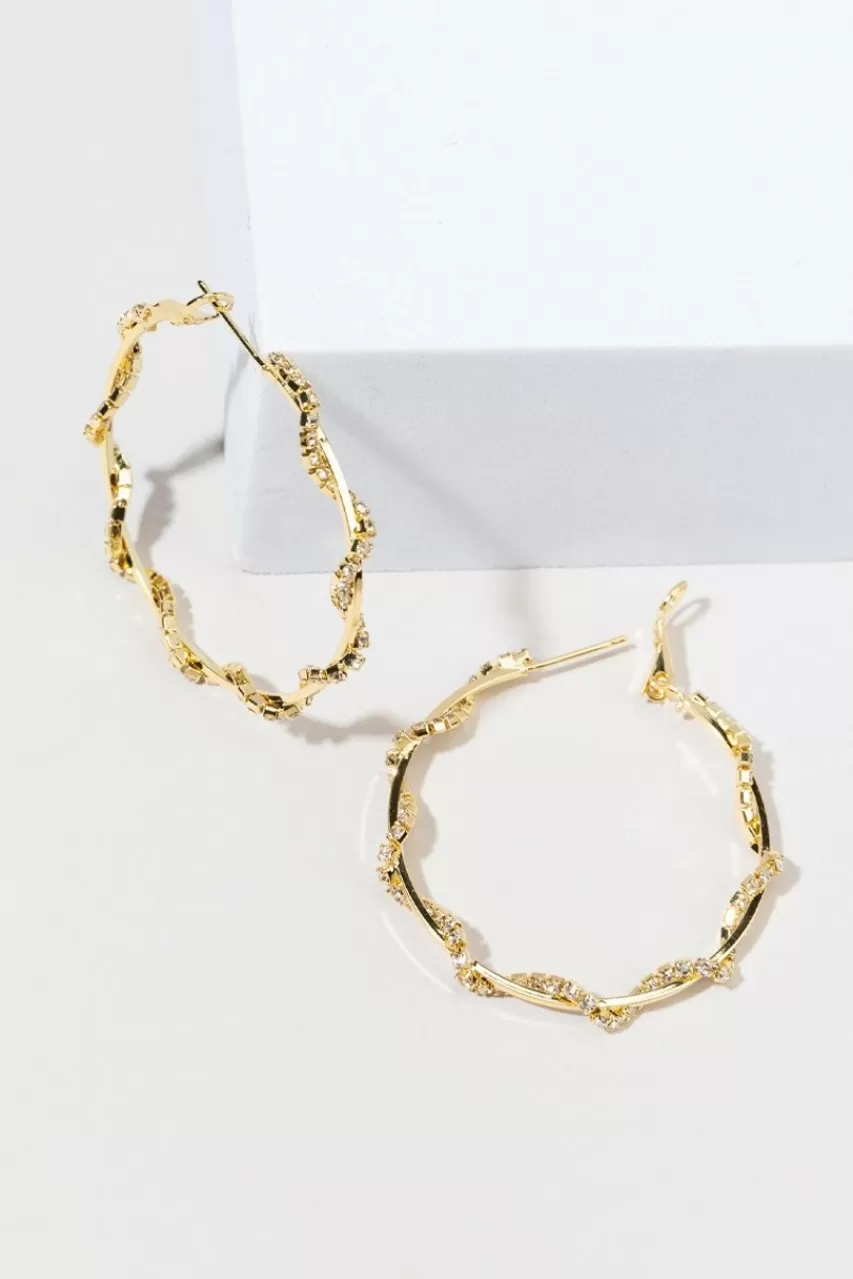 Francesca's Amara Cup Chain Wrapped Hoop