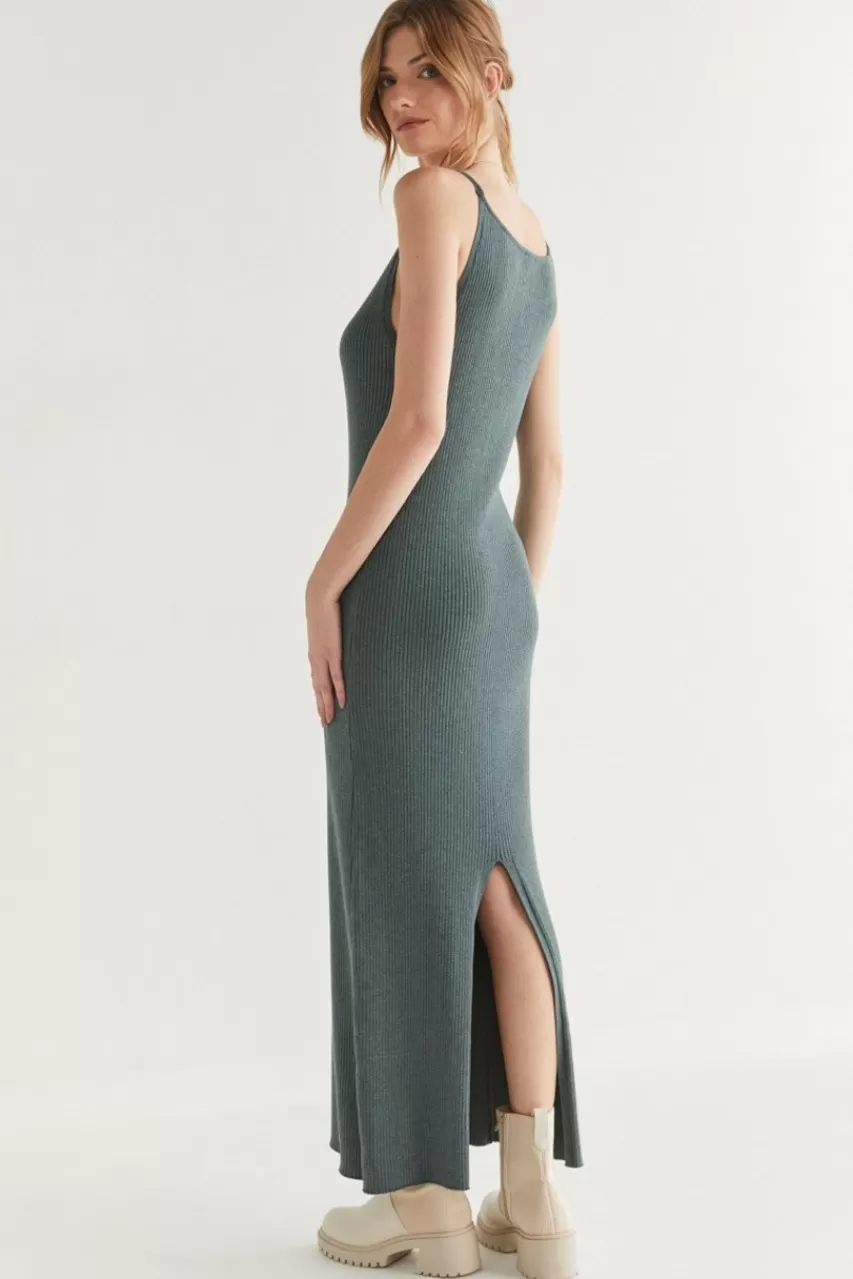 Francesca's Amber Rib Knit Maxi Dress