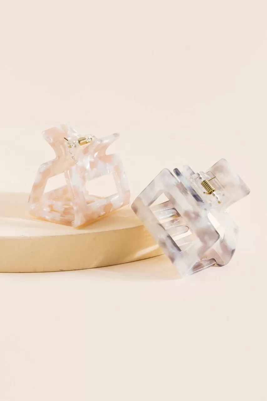 Francesca's Amber Square Claw Clip Set