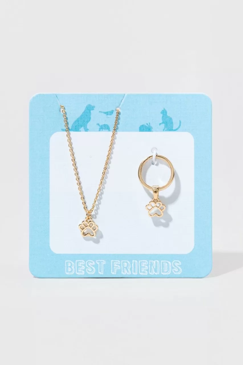Francesca's Amelia Paw Print Pendant Necklace