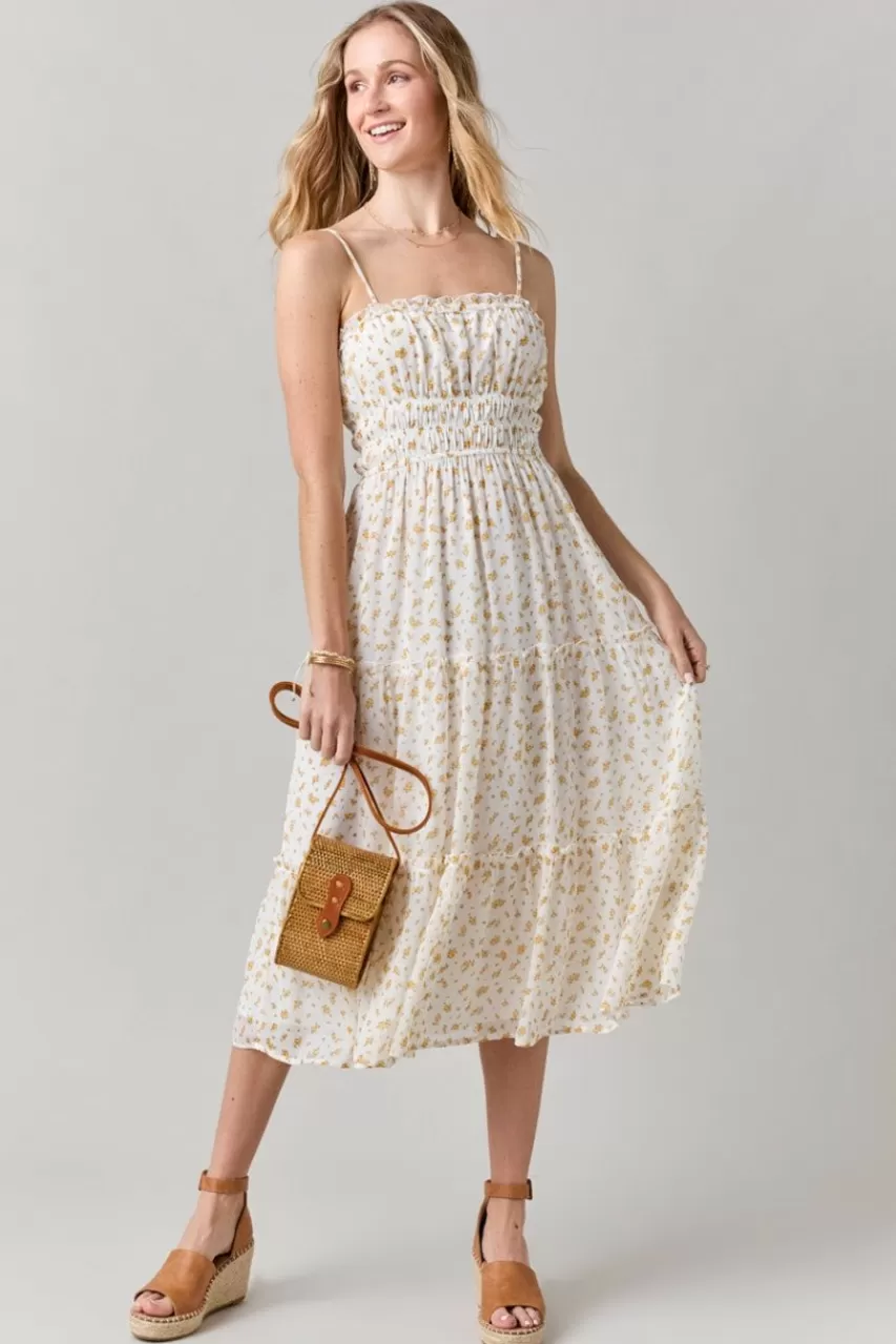 Francesca's Amelia Tired Floral Midi Dress