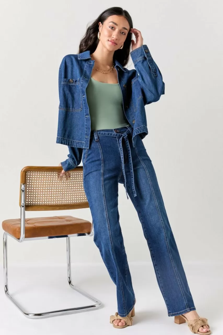 Francesca's Amethyst Center Seam Bootcut Jeans