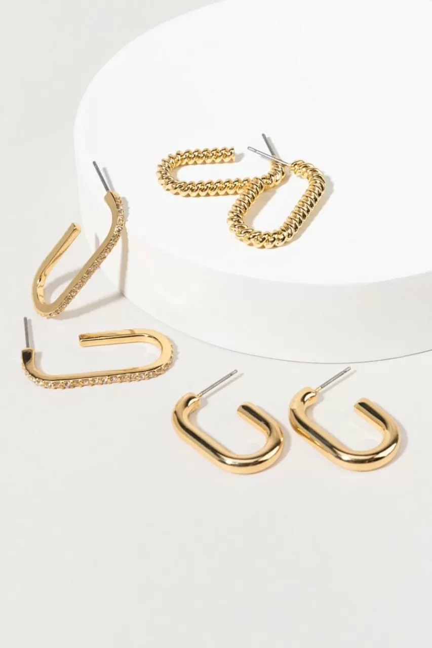 Francesca's Amiri Oblong Hoop Earring Set