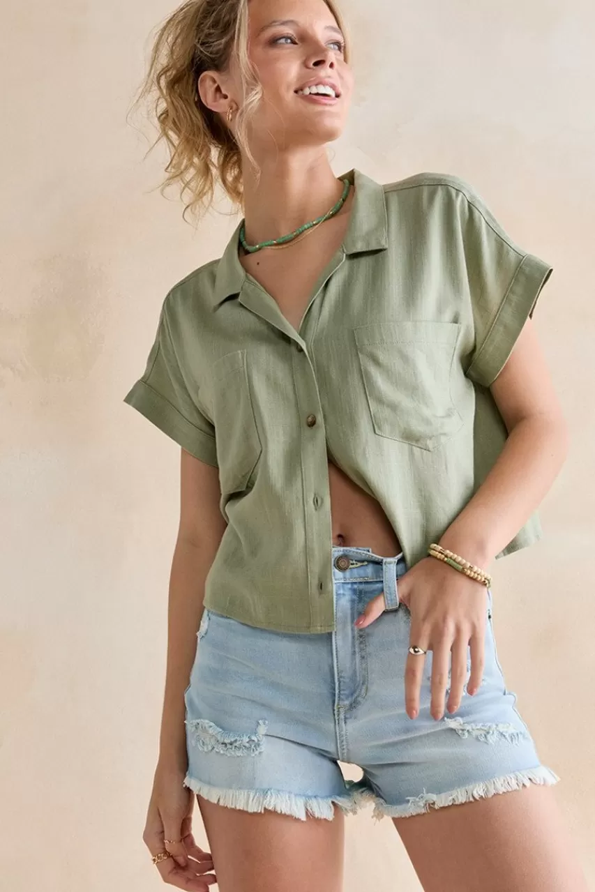Francesca's Amora Wash Denim Shorts