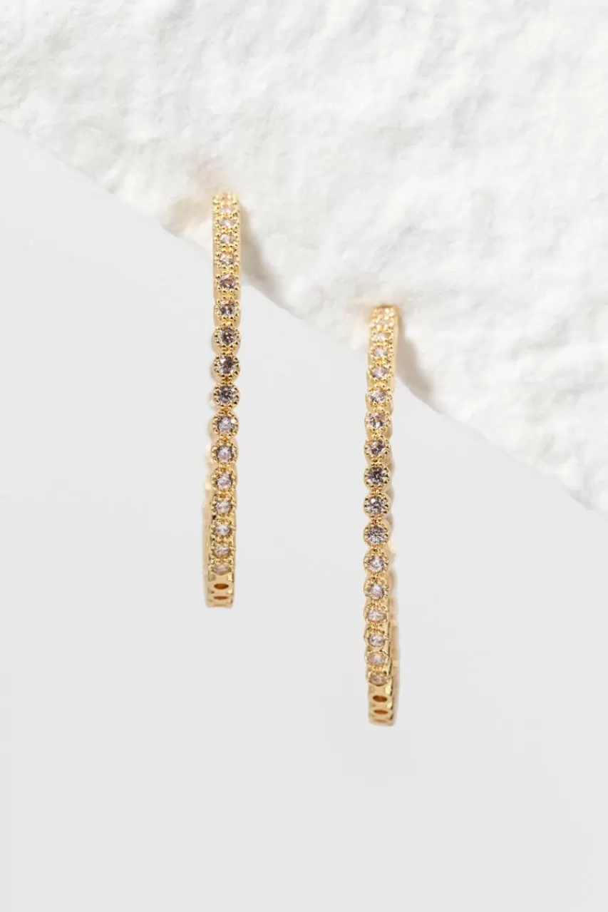 Francesca's Amy Delicate And Crystal Circle Hoops