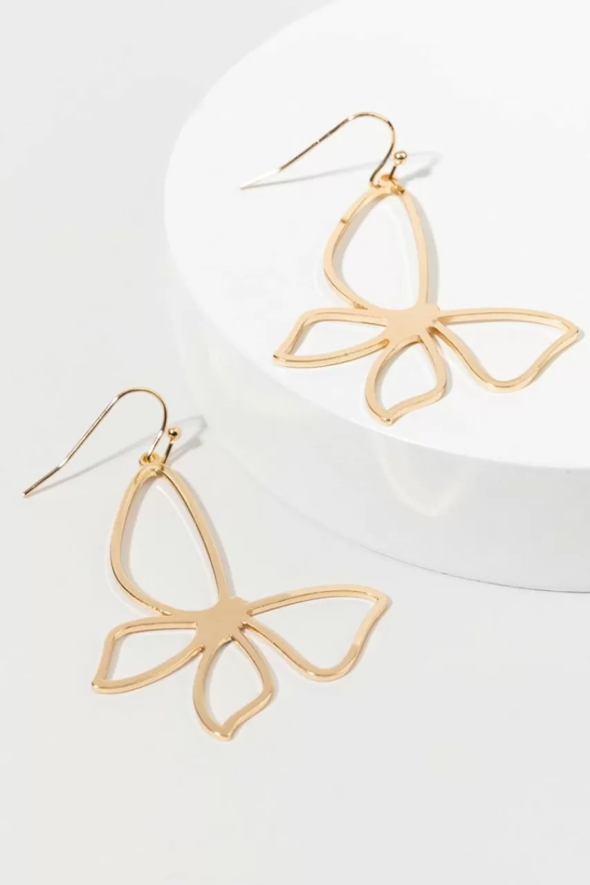 Francesca's Anabella Satin Butterfly Earrings