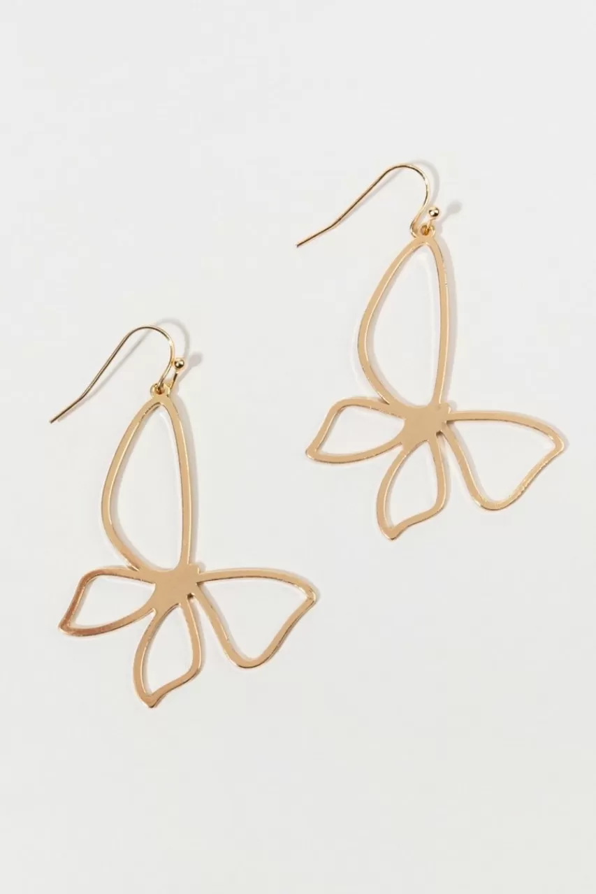 Francesca's Anabella Satin Butterfly Earrings