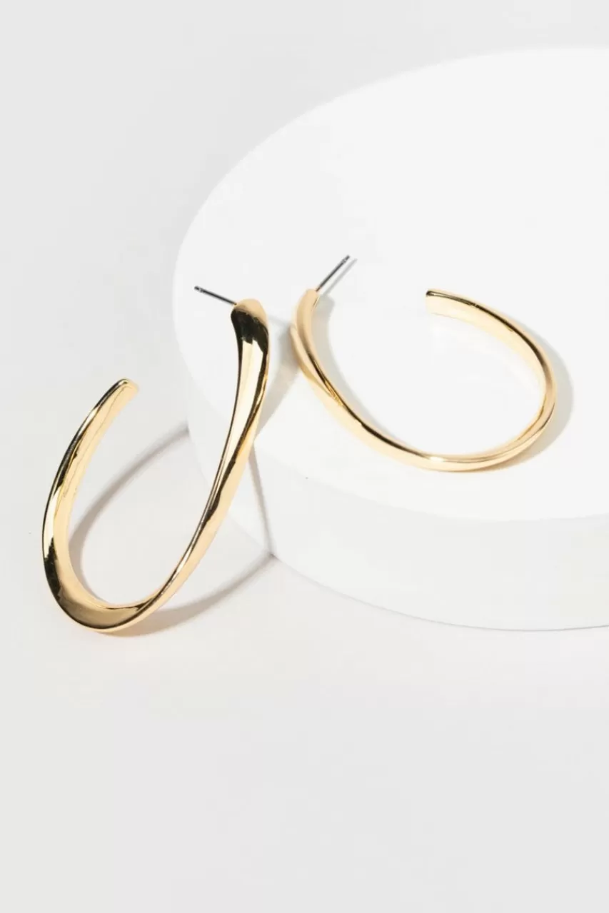 Francesca's Anabella Swoop Fettucini Hoop Earrings
