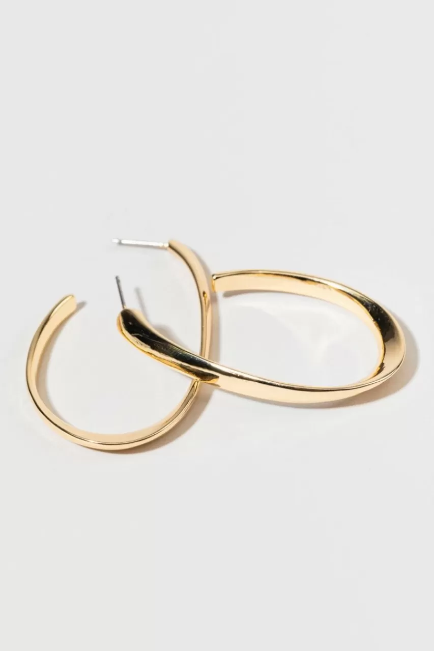 Francesca's Anabella Swoop Fettucini Hoop Earrings