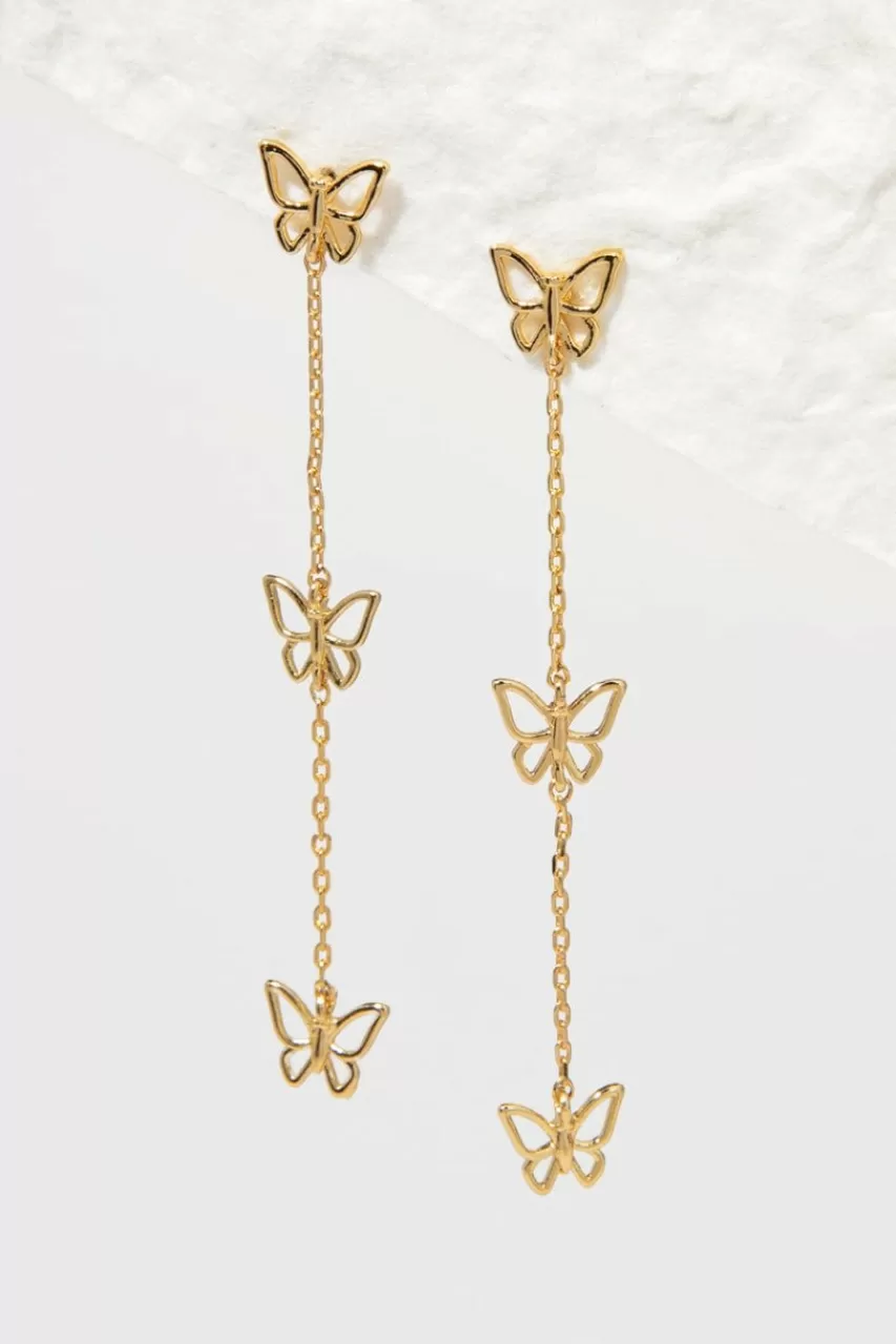 Francesca's Andrea Butterfly Station Linear Drop Earrings