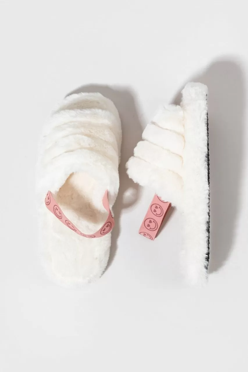 Francesca's Anna Smiley Strap Slippers