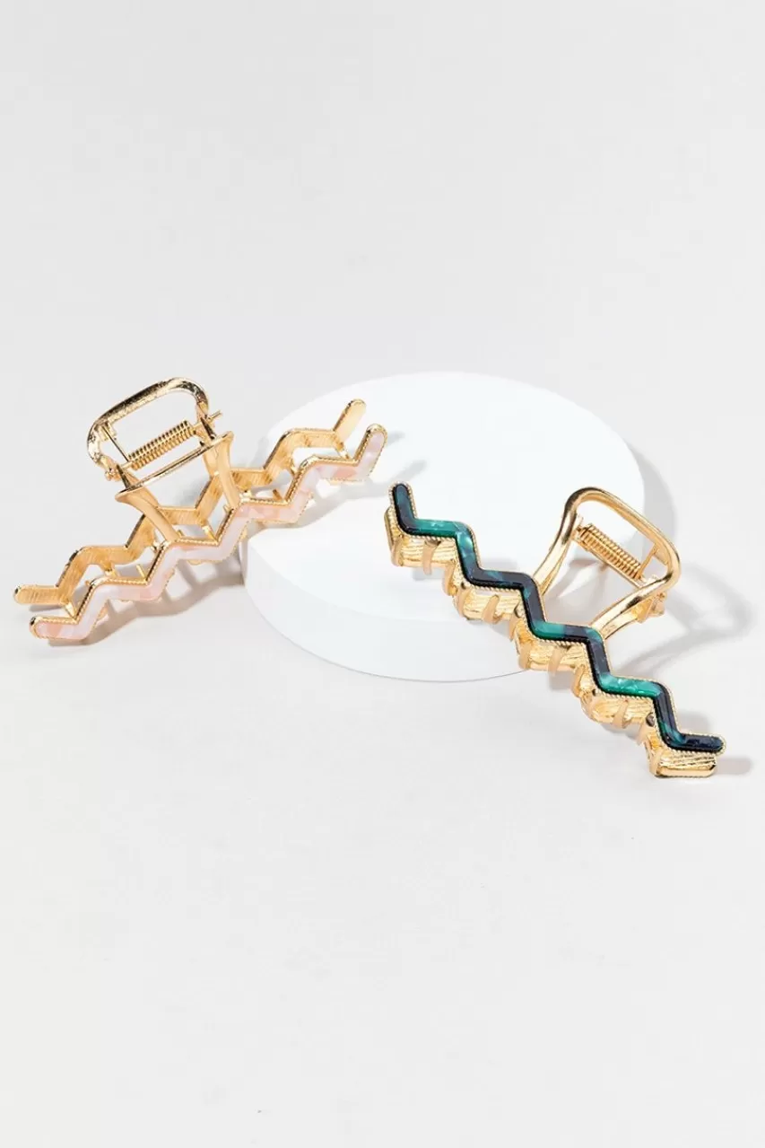 Francesca's Annalee Wavy Claw Clip Set