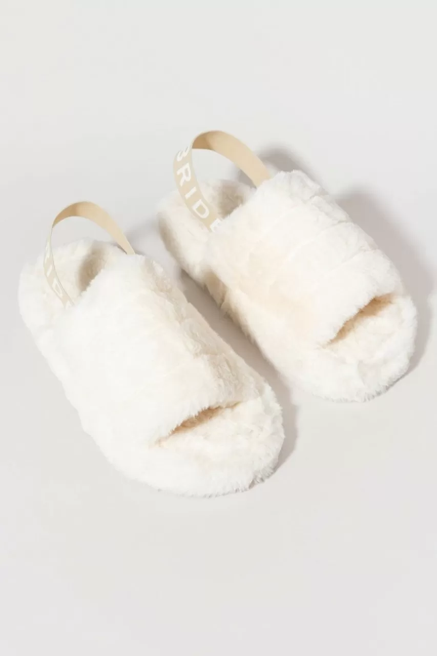Francesca's Ashley Bride Strap Fuzzy Slippers