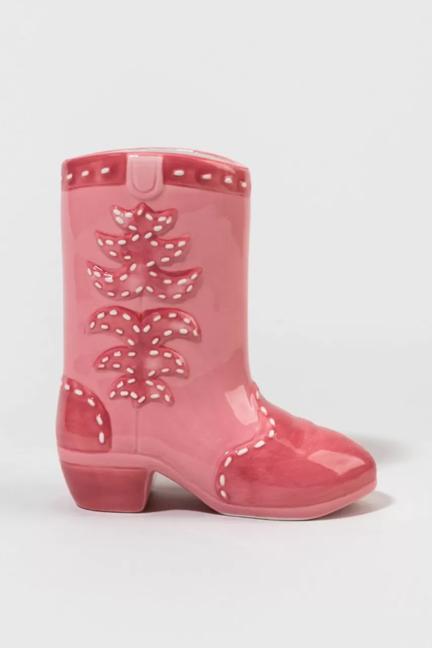 Francesca's Ashley Pink Cowboy Boot Vase