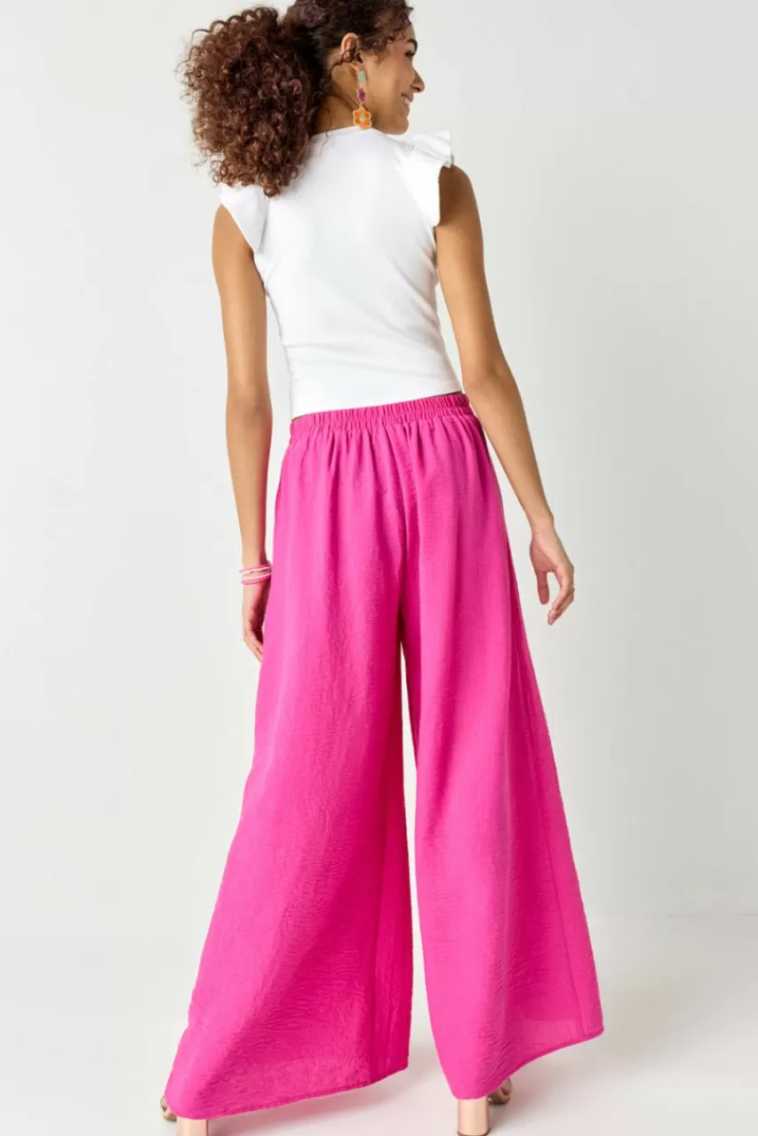 Francesca's Athena Side Slit Fluid Pants